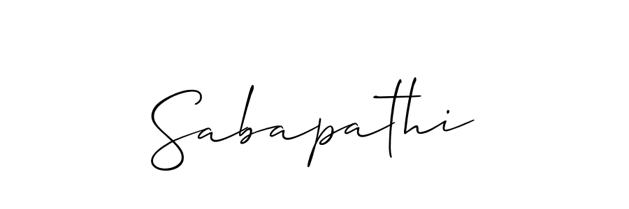 Also we have Sabapathi name is the best signature style. Create professional handwritten signature collection using Allison_Script autograph style. Sabapathi signature style 2 images and pictures png