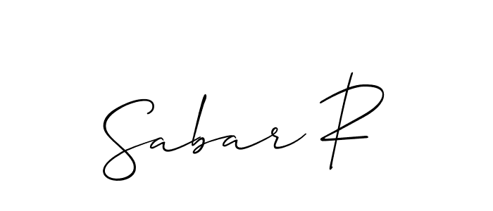 if you are searching for the best signature style for your name Sabar R. so please give up your signature search. here we have designed multiple signature styles  using Allison_Script. Sabar R signature style 2 images and pictures png