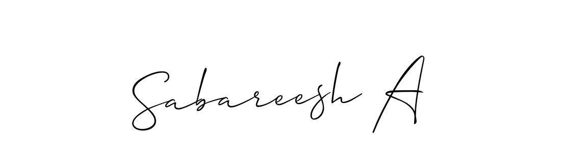 How to make Sabareesh A signature? Allison_Script is a professional autograph style. Create handwritten signature for Sabareesh A name. Sabareesh A signature style 2 images and pictures png