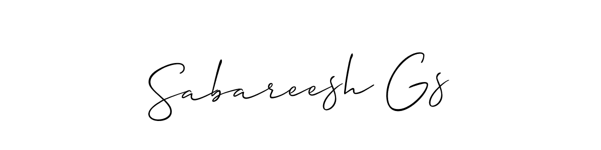 Also You can easily find your signature by using the search form. We will create Sabareesh Gs name handwritten signature images for you free of cost using Allison_Script sign style. Sabareesh Gs signature style 2 images and pictures png