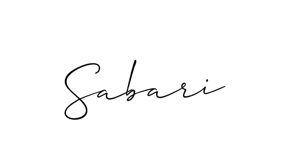 Design your own signature with our free online signature maker. With this signature software, you can create a handwritten (Allison_Script) signature for name Sabari. Sabari signature style 2 images and pictures png