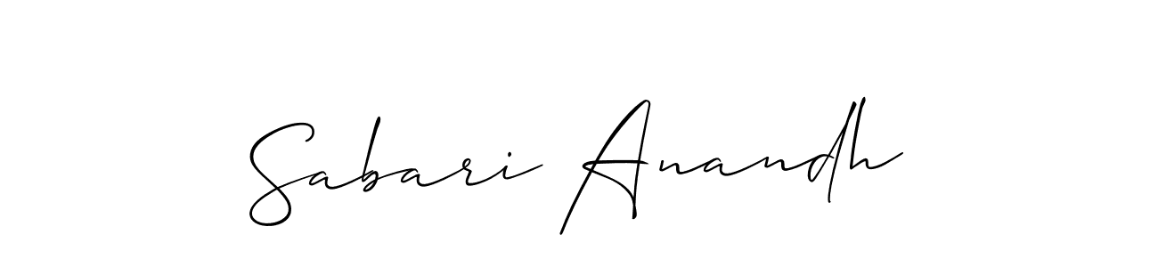 Allison_Script is a professional signature style that is perfect for those who want to add a touch of class to their signature. It is also a great choice for those who want to make their signature more unique. Get Sabari Anandh name to fancy signature for free. Sabari Anandh signature style 2 images and pictures png