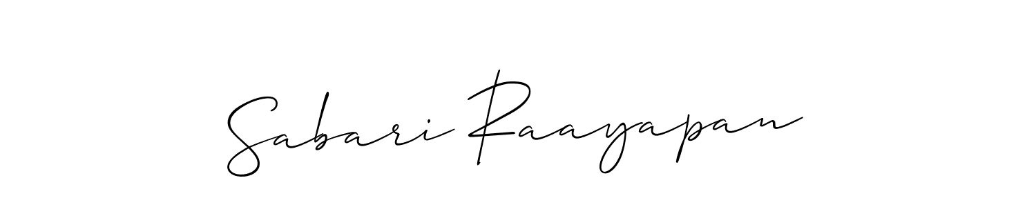Sabari Raayapan stylish signature style. Best Handwritten Sign (Allison_Script) for my name. Handwritten Signature Collection Ideas for my name Sabari Raayapan. Sabari Raayapan signature style 2 images and pictures png