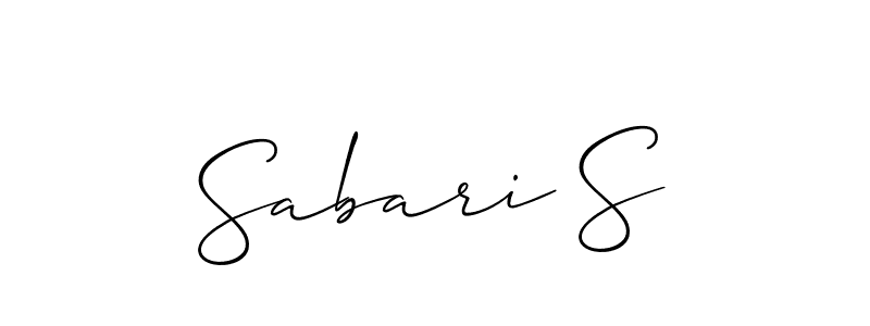 It looks lik you need a new signature style for name Sabari S. Design unique handwritten (Allison_Script) signature with our free signature maker in just a few clicks. Sabari S signature style 2 images and pictures png