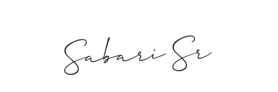 Also we have Sabari Sr name is the best signature style. Create professional handwritten signature collection using Allison_Script autograph style. Sabari Sr signature style 2 images and pictures png