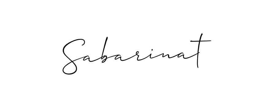 Make a beautiful signature design for name Sabarinat. With this signature (Allison_Script) style, you can create a handwritten signature for free. Sabarinat signature style 2 images and pictures png
