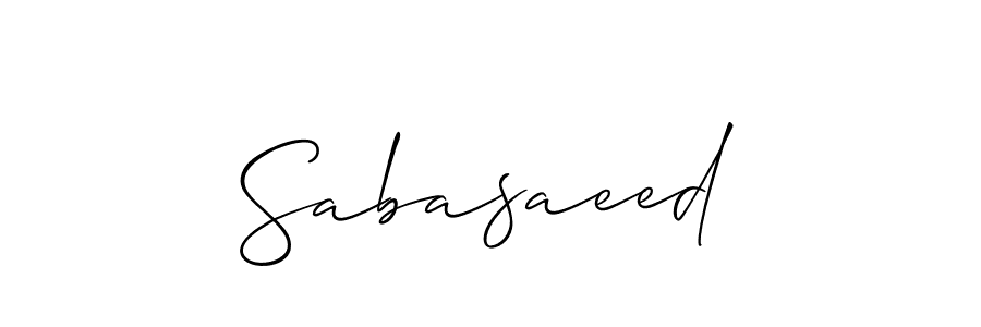 How to make Sabasaeed name signature. Use Allison_Script style for creating short signs online. This is the latest handwritten sign. Sabasaeed signature style 2 images and pictures png