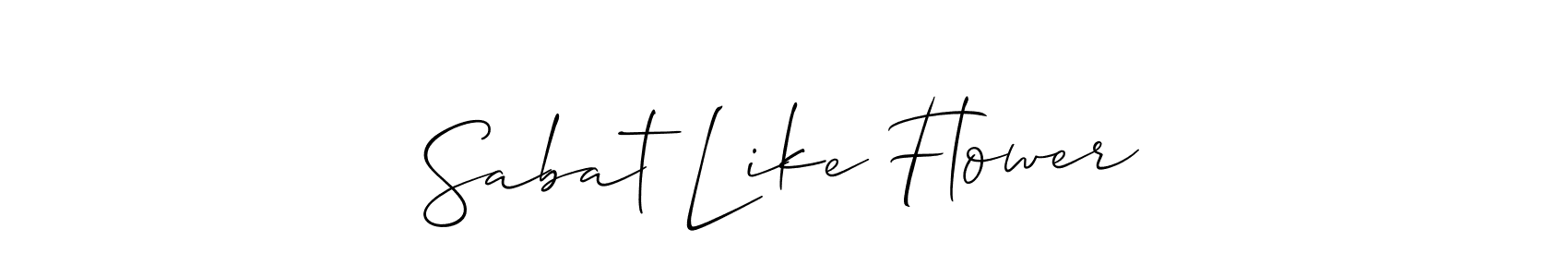 You should practise on your own different ways (Allison_Script) to write your name (Sabat Like Flower) in signature. don't let someone else do it for you. Sabat Like Flower signature style 2 images and pictures png
