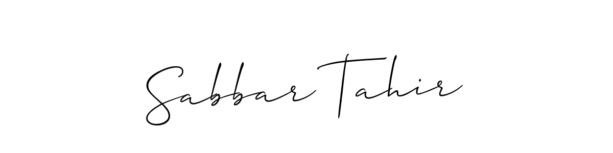 Sabbar Tahir stylish signature style. Best Handwritten Sign (Allison_Script) for my name. Handwritten Signature Collection Ideas for my name Sabbar Tahir. Sabbar Tahir signature style 2 images and pictures png