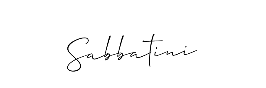 How to make Sabbatini name signature. Use Allison_Script style for creating short signs online. This is the latest handwritten sign. Sabbatini signature style 2 images and pictures png