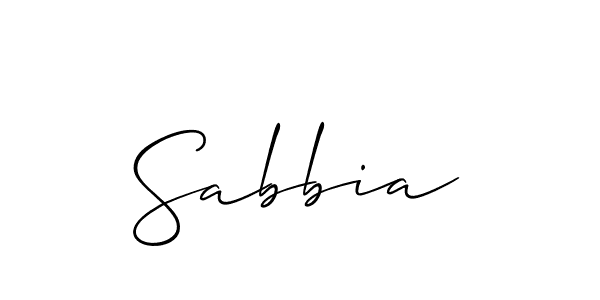 Design your own signature with our free online signature maker. With this signature software, you can create a handwritten (Allison_Script) signature for name Sabbia. Sabbia signature style 2 images and pictures png