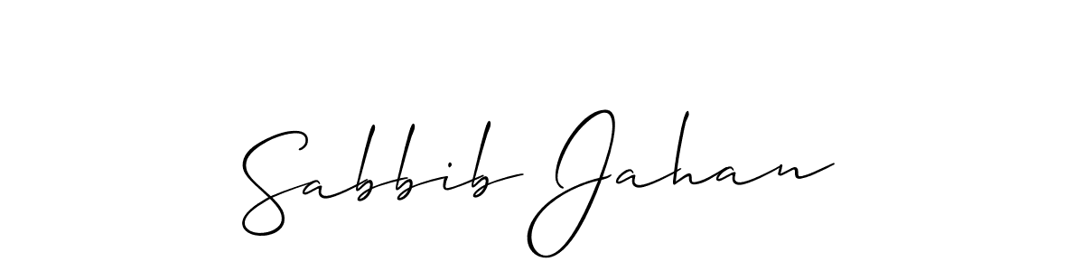 The best way (Allison_Script) to make a short signature is to pick only two or three words in your name. The name Sabbib Jahan include a total of six letters. For converting this name. Sabbib Jahan signature style 2 images and pictures png