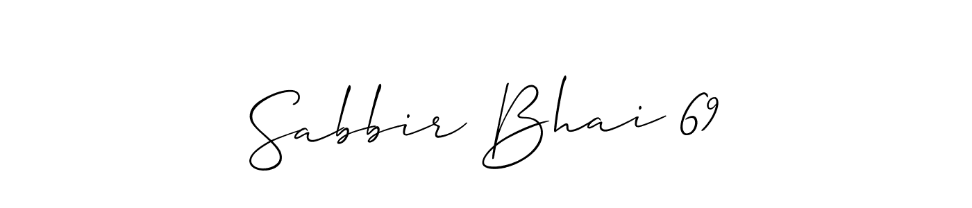 The best way (Allison_Script) to make a short signature is to pick only two or three words in your name. The name Sabbir Bhai 69 include a total of six letters. For converting this name. Sabbir Bhai 69 signature style 2 images and pictures png