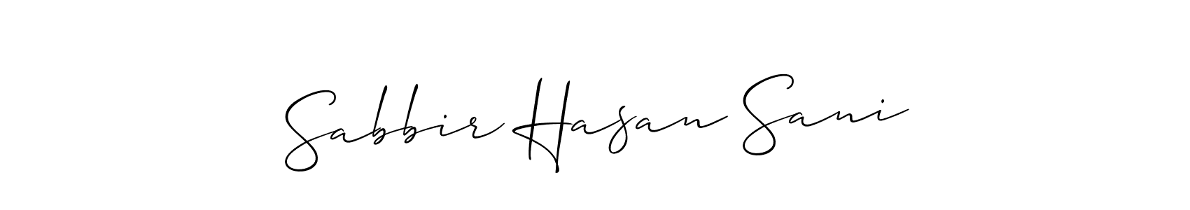 Make a beautiful signature design for name Sabbir Hasan Sani. With this signature (Allison_Script) style, you can create a handwritten signature for free. Sabbir Hasan Sani signature style 2 images and pictures png