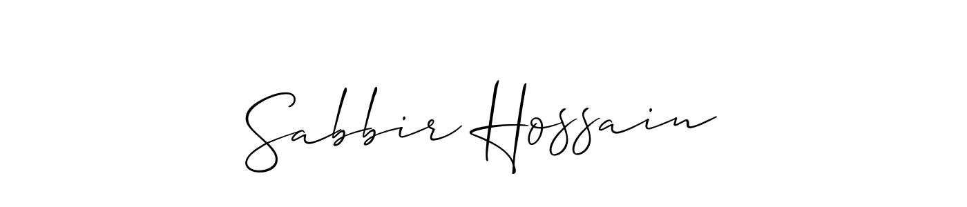 The best way (Allison_Script) to make a short signature is to pick only two or three words in your name. The name Sabbir Hossain include a total of six letters. For converting this name. Sabbir Hossain signature style 2 images and pictures png