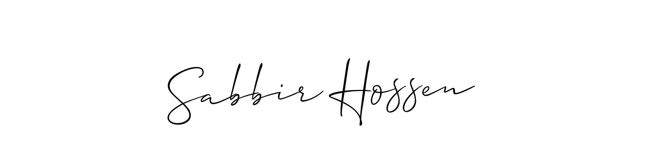 if you are searching for the best signature style for your name Sabbir Hossen. so please give up your signature search. here we have designed multiple signature styles  using Allison_Script. Sabbir Hossen signature style 2 images and pictures png