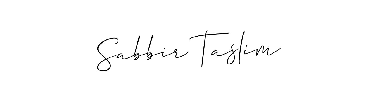 Create a beautiful signature design for name Sabbir Taslim. With this signature (Allison_Script) fonts, you can make a handwritten signature for free. Sabbir Taslim signature style 2 images and pictures png