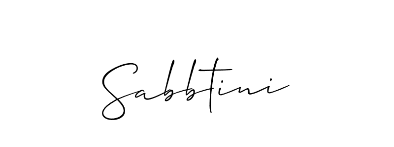 How to make Sabbtini signature? Allison_Script is a professional autograph style. Create handwritten signature for Sabbtini name. Sabbtini signature style 2 images and pictures png