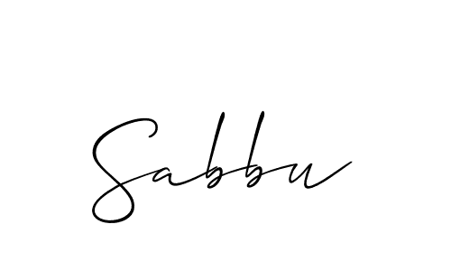 Design your own signature with our free online signature maker. With this signature software, you can create a handwritten (Allison_Script) signature for name Sabbu. Sabbu signature style 2 images and pictures png