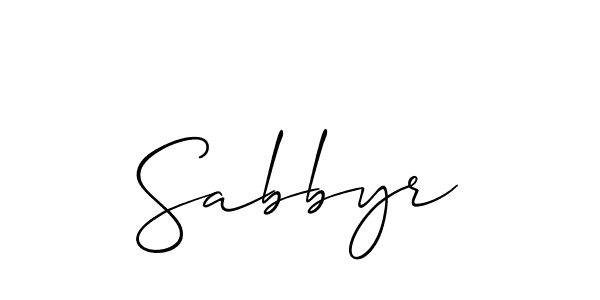 It looks lik you need a new signature style for name Sabbyr. Design unique handwritten (Allison_Script) signature with our free signature maker in just a few clicks. Sabbyr signature style 2 images and pictures png