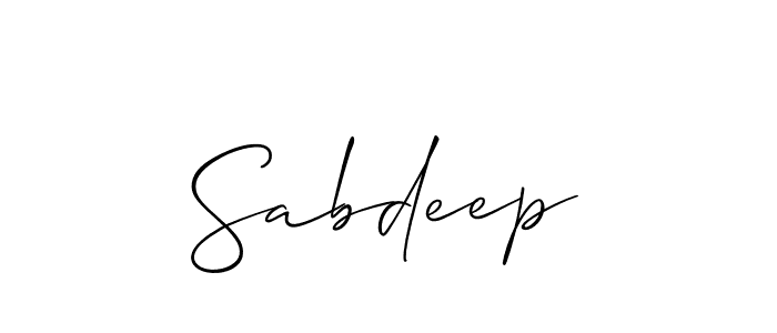 How to make Sabdeep signature? Allison_Script is a professional autograph style. Create handwritten signature for Sabdeep name. Sabdeep signature style 2 images and pictures png