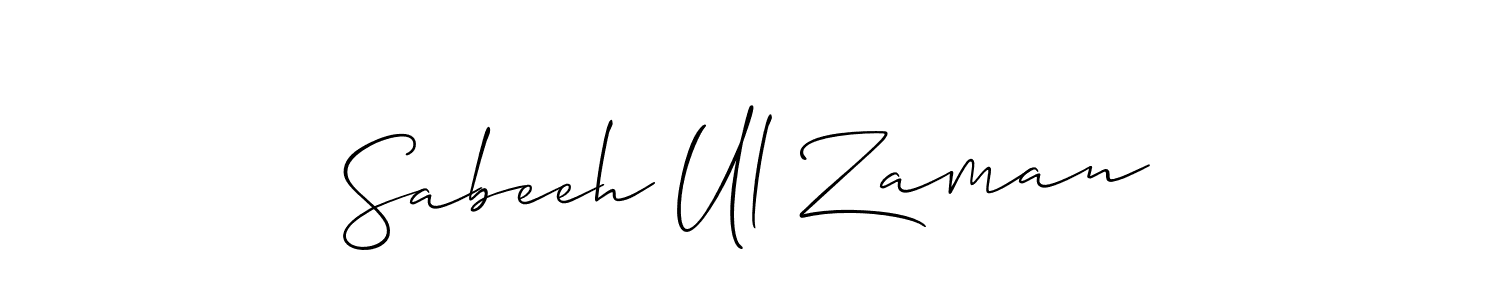 Design your own signature with our free online signature maker. With this signature software, you can create a handwritten (Allison_Script) signature for name Sabeeh Ul Zaman. Sabeeh Ul Zaman signature style 2 images and pictures png