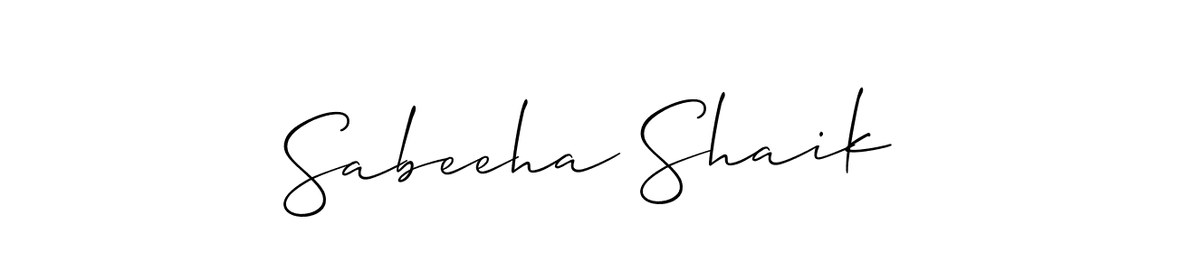 Make a beautiful signature design for name Sabeeha Shaik. With this signature (Allison_Script) style, you can create a handwritten signature for free. Sabeeha Shaik signature style 2 images and pictures png