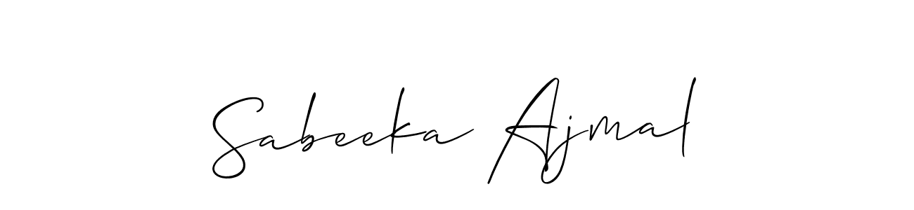 Make a short Sabeeka Ajmal signature style. Manage your documents anywhere anytime using Allison_Script. Create and add eSignatures, submit forms, share and send files easily. Sabeeka Ajmal signature style 2 images and pictures png