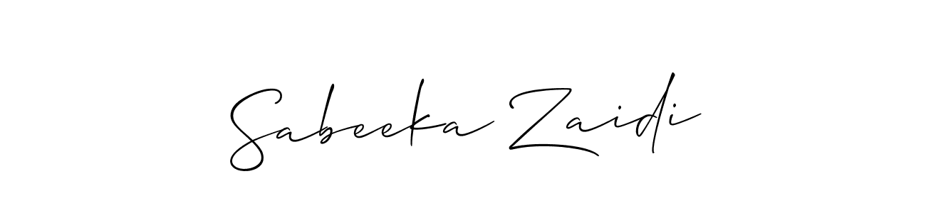 Also we have Sabeeka Zaidi name is the best signature style. Create professional handwritten signature collection using Allison_Script autograph style. Sabeeka Zaidi signature style 2 images and pictures png