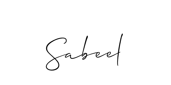 The best way (Allison_Script) to make a short signature is to pick only two or three words in your name. The name Sabeel include a total of six letters. For converting this name. Sabeel signature style 2 images and pictures png