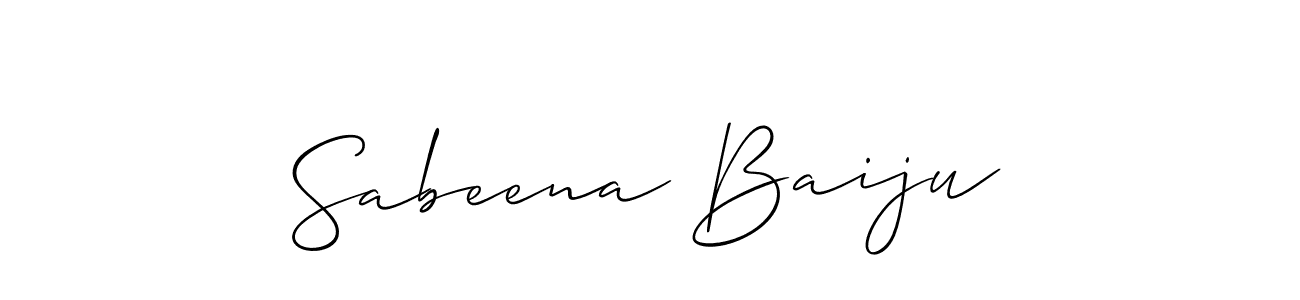 Also we have Sabeena Baiju name is the best signature style. Create professional handwritten signature collection using Allison_Script autograph style. Sabeena Baiju signature style 2 images and pictures png