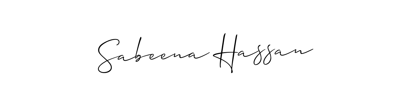 Also You can easily find your signature by using the search form. We will create Sabeena Hassan name handwritten signature images for you free of cost using Allison_Script sign style. Sabeena Hassan signature style 2 images and pictures png