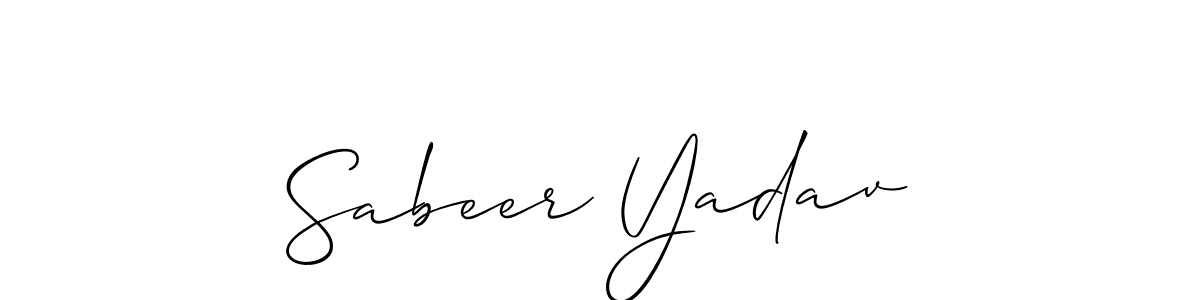 Make a short Sabeer Yadav signature style. Manage your documents anywhere anytime using Allison_Script. Create and add eSignatures, submit forms, share and send files easily. Sabeer Yadav signature style 2 images and pictures png