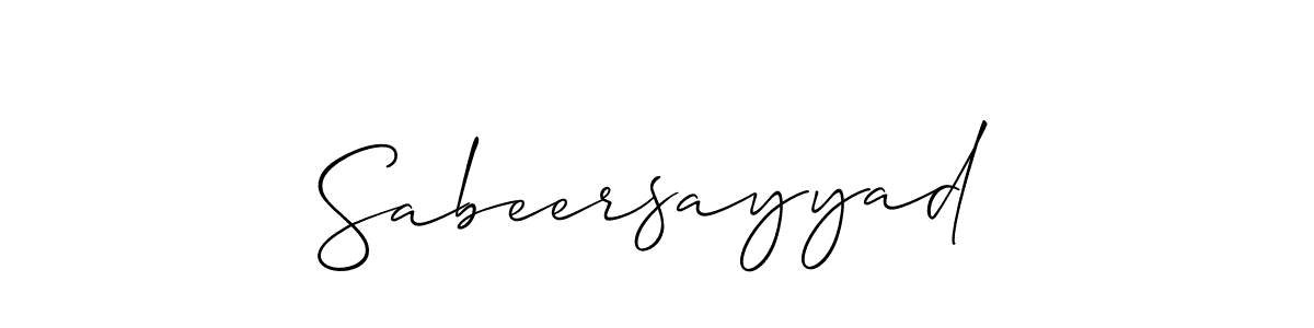 Also You can easily find your signature by using the search form. We will create Sabeersayyad name handwritten signature images for you free of cost using Allison_Script sign style. Sabeersayyad signature style 2 images and pictures png