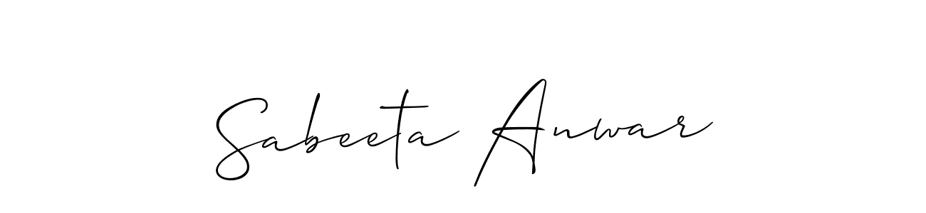 How to make Sabeeta Anwar signature? Allison_Script is a professional autograph style. Create handwritten signature for Sabeeta Anwar name. Sabeeta Anwar signature style 2 images and pictures png