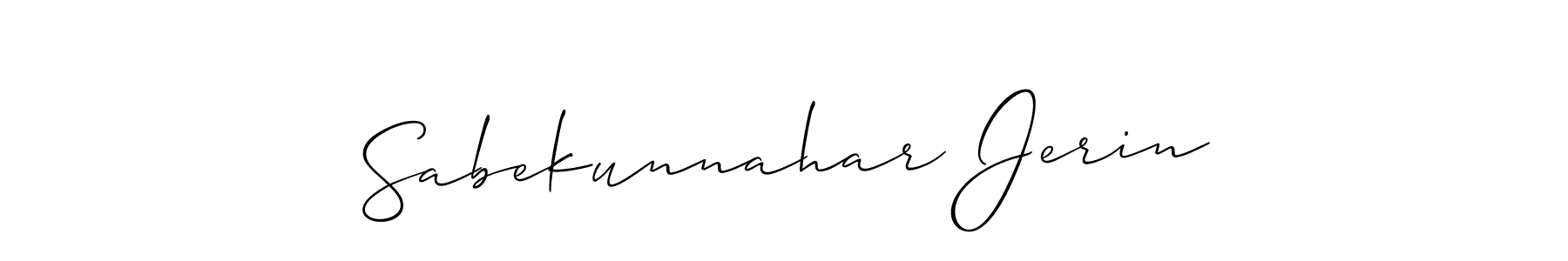 Sabekunnahar Jerin stylish signature style. Best Handwritten Sign (Allison_Script) for my name. Handwritten Signature Collection Ideas for my name Sabekunnahar Jerin. Sabekunnahar Jerin signature style 2 images and pictures png