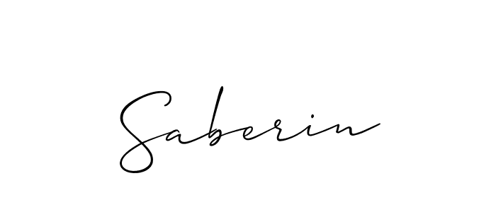 Create a beautiful signature design for name Saberin. With this signature (Allison_Script) fonts, you can make a handwritten signature for free. Saberin signature style 2 images and pictures png