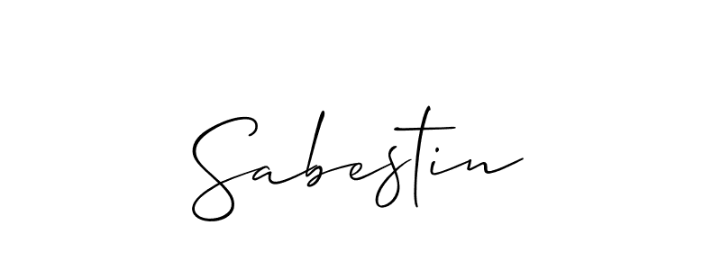 How to make Sabestin signature? Allison_Script is a professional autograph style. Create handwritten signature for Sabestin name. Sabestin signature style 2 images and pictures png