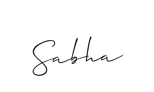 Use a signature maker to create a handwritten signature online. With this signature software, you can design (Allison_Script) your own signature for name Sabha. Sabha signature style 2 images and pictures png