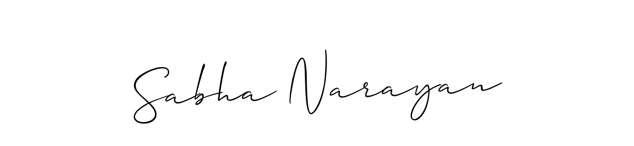Make a beautiful signature design for name Sabha Narayan. With this signature (Allison_Script) style, you can create a handwritten signature for free. Sabha Narayan signature style 2 images and pictures png