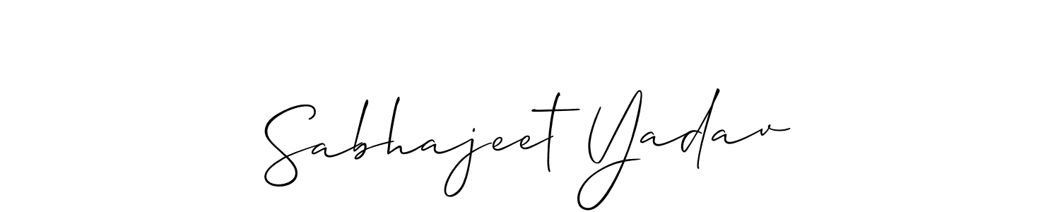 The best way (Allison_Script) to make a short signature is to pick only two or three words in your name. The name Sabhajeet Yadav include a total of six letters. For converting this name. Sabhajeet Yadav signature style 2 images and pictures png