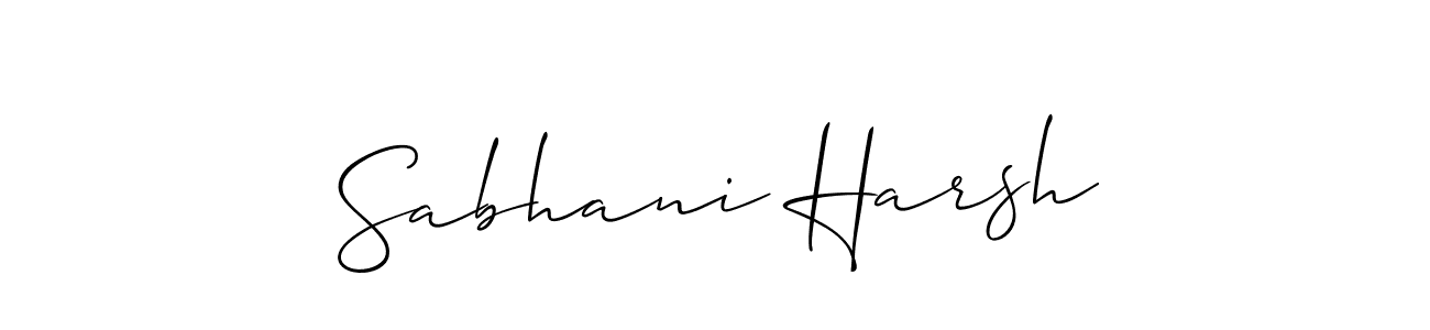 Also we have Sabhani Harsh name is the best signature style. Create professional handwritten signature collection using Allison_Script autograph style. Sabhani Harsh signature style 2 images and pictures png