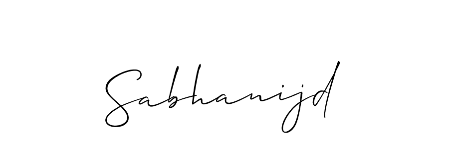 Use a signature maker to create a handwritten signature online. With this signature software, you can design (Allison_Script) your own signature for name Sabhanijd. Sabhanijd signature style 2 images and pictures png