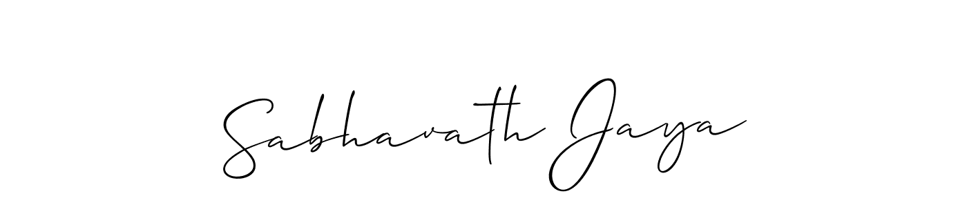 Use a signature maker to create a handwritten signature online. With this signature software, you can design (Allison_Script) your own signature for name Sabhavath Jaya. Sabhavath Jaya signature style 2 images and pictures png