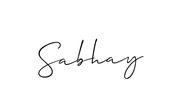 How to make Sabhay name signature. Use Allison_Script style for creating short signs online. This is the latest handwritten sign. Sabhay signature style 2 images and pictures png