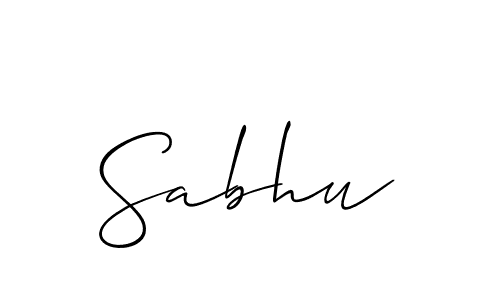 Design your own signature with our free online signature maker. With this signature software, you can create a handwritten (Allison_Script) signature for name Sabhu. Sabhu signature style 2 images and pictures png