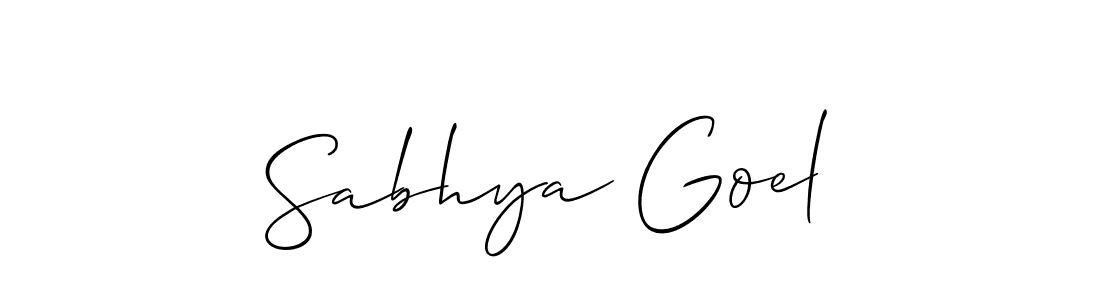 if you are searching for the best signature style for your name Sabhya Goel. so please give up your signature search. here we have designed multiple signature styles  using Allison_Script. Sabhya Goel signature style 2 images and pictures png