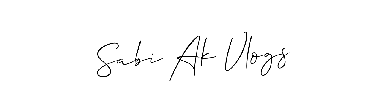 Create a beautiful signature design for name Sabi Ak Vlogs. With this signature (Allison_Script) fonts, you can make a handwritten signature for free. Sabi Ak Vlogs signature style 2 images and pictures png