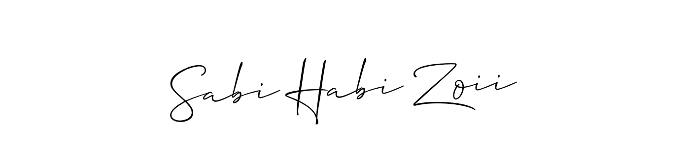 The best way (Allison_Script) to make a short signature is to pick only two or three words in your name. The name Sabi Habi Zoii include a total of six letters. For converting this name. Sabi Habi Zoii signature style 2 images and pictures png