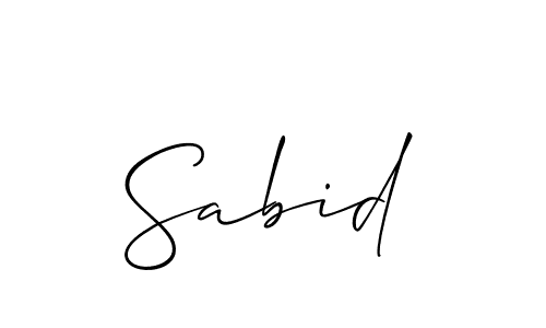 How to make Sabid signature? Allison_Script is a professional autograph style. Create handwritten signature for Sabid name. Sabid signature style 2 images and pictures png
